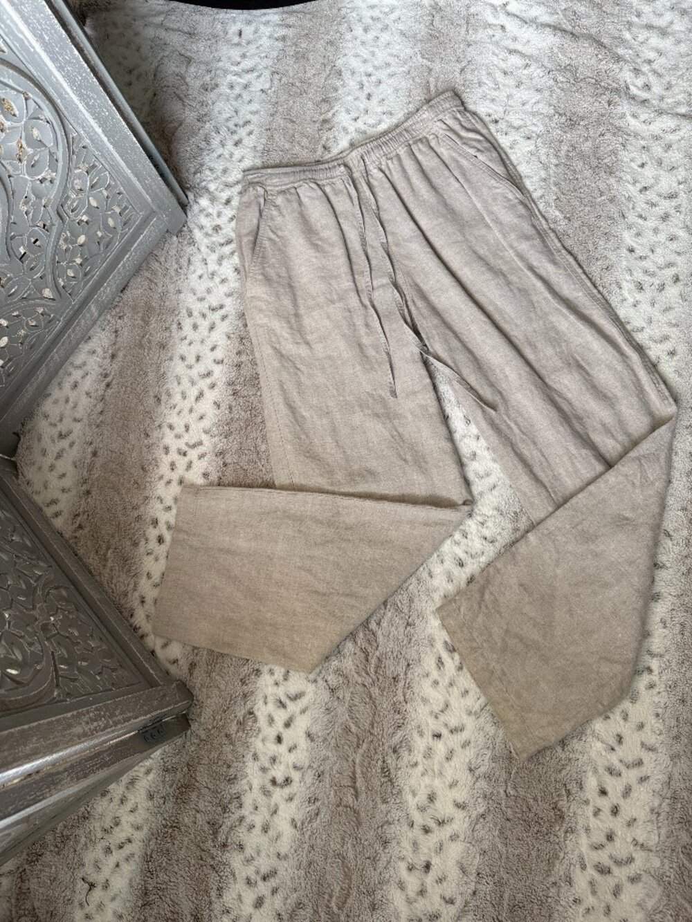 Jones New York linen pants small Euro Summer preppy coastal vacationn resortwear